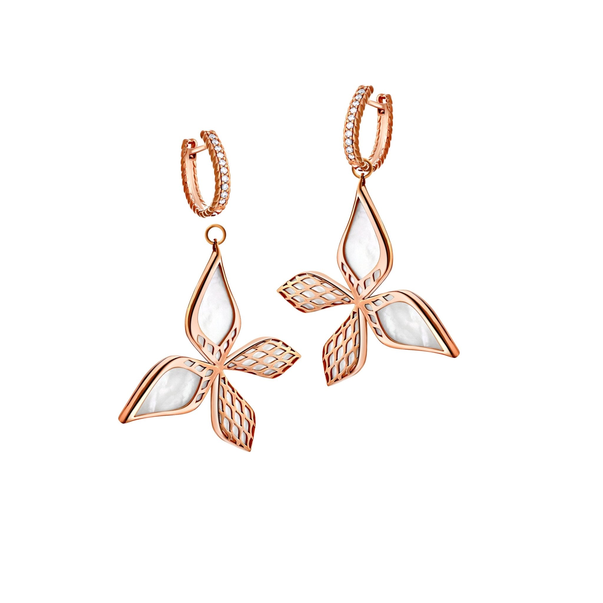 City of Dreamers Blossom Earrings – premium luxury 18K Saudi jewelry design from Shahadalqabbaa
