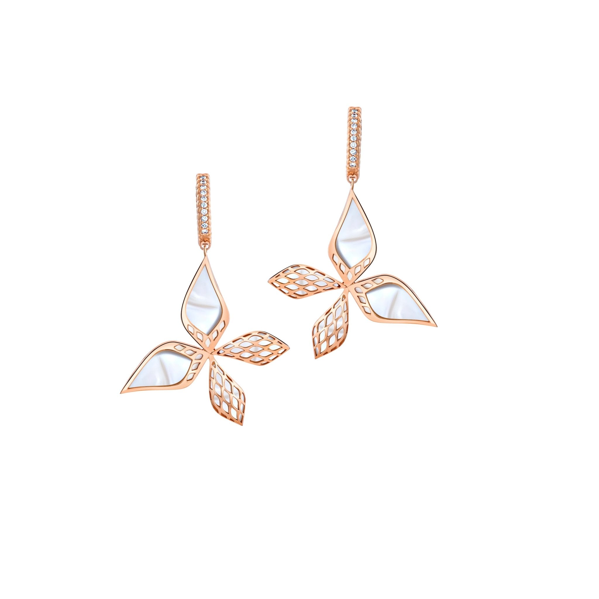 City of Dreamers Blossom Earrings – premium luxury 18K Saudi jewelry design from Shahadalqabbaa