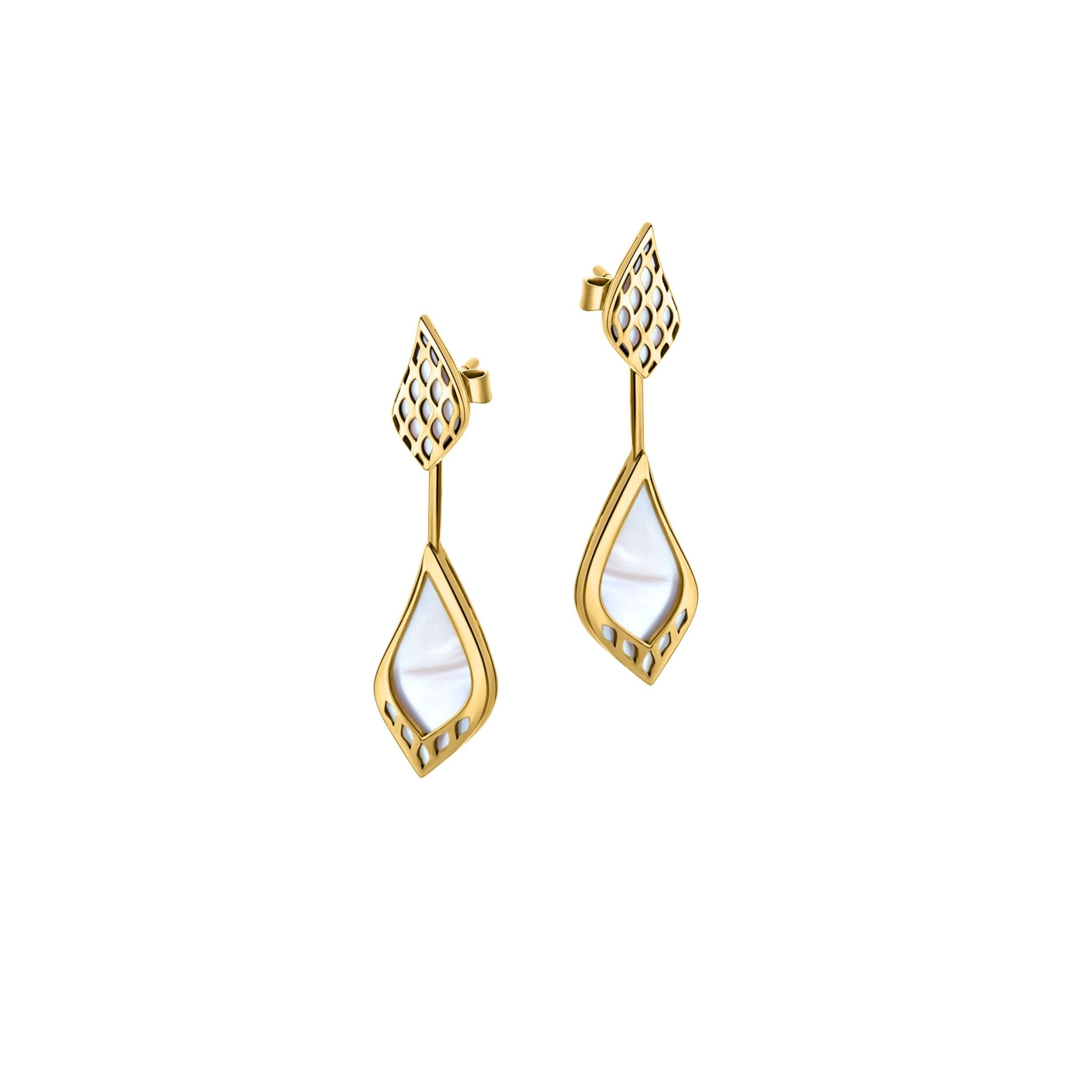 City of Dreamers Stud Earrings, 2 Motifs – premium luxury 18K Saudi jewelry design from Shahadalqabbaa